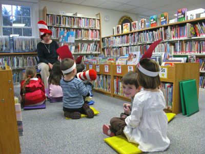 Cat Turns 50
The Plumb Memorial Library in Rochester held a Birthday Party commemorating the 50th anniversary of the release of Dr. Seuss' classic "The Cat in the Hat," which included fun, games and treats for all participants. The books author, the late Theodore Giesel, was a native of Springfield, MA. (Photo by Robert Chiarito).
