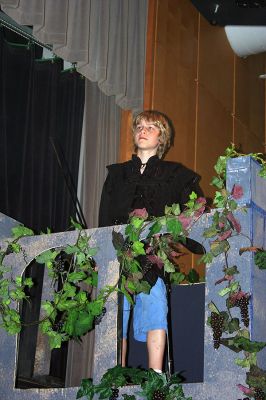 Rochester's Great Dane
Members of the Memorial School Drama Club rehearse for their production of Shakespeares Hamlet. The club will perform The Bards classic for fellow students on Thursday, May 31 at 9:00 am, with a public performance slated for Friday night, June 1 at 7:00 pm. The show is directed by Danni Kleiman and tickets are $7 at the door. (Photo by Kenneth J. Souza).
