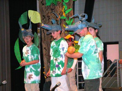 Jungle Fever
Members of the fourth grade class at Rochesters Memorial School recently staged two performances of Disneys classic The Jungle Book on Wednesday, January 31 in the schools cafetorium. Based on the Disney movie, the show featured great sing-along numbers like The Bare Necessities, I Wanna Be Like You and Thats What Friends Are For. (Photo by Robert Chiarito).
