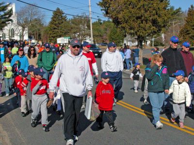 Rochester Opening Day 2007
Members of the Rochester Youth Baseball League (RYB) held their Opening Day Parade and Ceremonies on Saturday, April 14 in the Rochester Town Center. Several hundred youngsters marched from the green in front of the First Congregational Church to their field of dreams, Gifford Park, to mark the opening of the 2007 baseball season. Each of the leagues 20 teams had a place in the parade. (Photo by Robert Chiarito).
