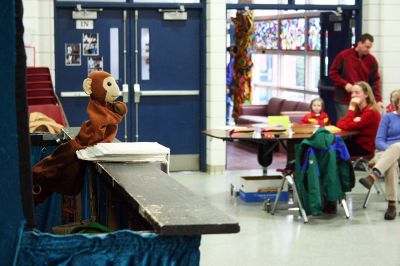 Puppet Play
On Saturday, March 8, the children of the tri-town area were treated to Sparkys Puppets, the working name of Rhode Island puppeteer Sparky Davis, who presented her Old Favorites show sponsored by the Tri-Town Early Childhood Council in the Rochester Memorial Schools Cafetorium. (Photo by Robert Chiarito).
