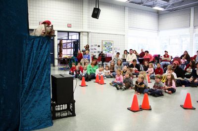 Puppet Play
On Saturday, March 8, the children of the tri-town area were treated to Sparkys Puppets, the working name of Rhode Island puppeteer Sparky Davis, who presented her Old Favorites show sponsored by the Tri-Town Early Childhood Council in the Rochester Memorial Schools Cafetorium. (Photo by Robert Chiarito).
