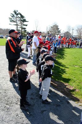 Play Ball!
The Rochester Youth Baseball (RYB) League held their Opening Day ceremony in the town center on Saturday, April 19 with a parade to the Dexter Lane ballfield. (Photo by Robert Chiarito).


