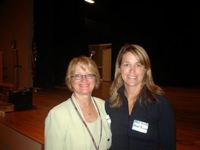 Career Day
Marion Occupational Program organizer Betsy Finch-Kaplan and professional ice skater Aimee Barron Driscoll pose at the recent Sippican School event.
