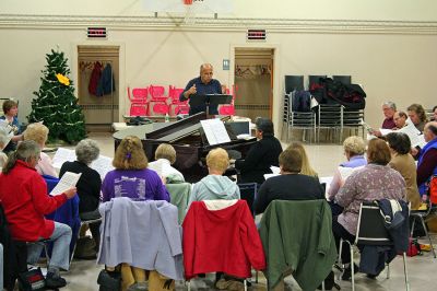 Sing Into Spring
Sippican Choral Society Director Brian Roderick leads the group during their first rehearsal for the upcoming Spring Concert. The 90-member chorus rehearses every Monday evening in Reynard Hall at the Mattapoisett Congregational Church. The rehearsals are preparing the choir for their April 25 and 26 concert at the Unitarian Memorial Church in Fairhaven. (Photo by Robert Chiarito).
