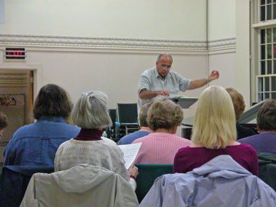 Sippican Spring
Members of the Sippican Choral Society have resumed rehearsals under the guidance of director Brian Roderick in Reynard Hall of the Mattapoisett Congregational Church on Monday evenings from 7:30 to 9:30 pm. The 90-member group is preparing for their spring concert which will take place on April 29 in Wickenden Chapel at Tabor Academy in Marion. (Photo by Robert Chiarito).
