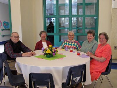 Senior Spring Fling
Seniors from Mattapoisett, Marion and Rochester participated in the eighth annual Spring Fling dance party on Sunday, May 6 in the Sippican School cafeteria. The event was hosted by the Marion Council on Aging (COA) with a group of student volunteers from Old Rochester Regional Junior High School, who not only helped serve refreshments, but also joined their elders on the dance floor for some contemporary and traditional dances. (Photo by Robert Chiarito).
