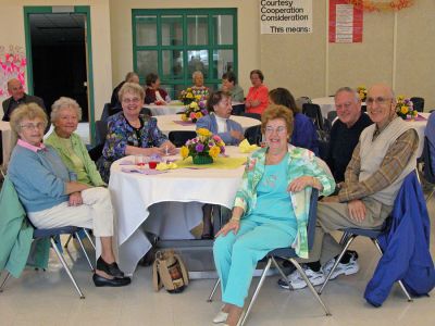 Senior Spring Fling
Seniors from Mattapoisett, Marion and Rochester participated in the eighth annual Spring Fling dance party on Sunday, May 6 in the Sippican School cafeteria. The event was hosted by the Marion Council on Aging (COA) with a group of student volunteers from Old Rochester Regional Junior High School, who not only helped serve refreshments, but also joined their elders on the dance floor for some contemporary and traditional dances. (Photo by Robert Chiarito).
