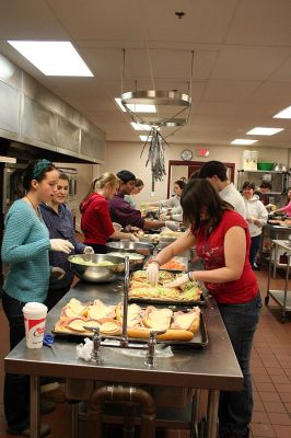 Super Subs
Members of the Friends of Old Rochester Music (FORM) prepared and delivered handmade Italian subs on Super Bowl Sunday as part of their annual fundraising effort. (Photo by Robert Chiarito).
