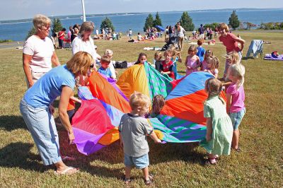 Tri-Town Teddy Bears
Children enjoyed fun in the sun during the Tri-Town Early Childhood Councils Teddy Bear Picnic held on Saturday, September 22 at the scenic Great Hill Farm in Marion. The event, designed to introduce parents to the areas early childhood programs, was held on the lawn of a castle-like mansion overlooking Buzzards Bay. (Photo by Robert Chiarito).
