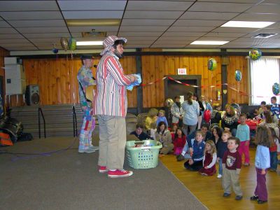 Toe Jam Puppet Performance
Members of the Toe Jam Puppet Band recently brought their home-spun brand of entertainment to the Mattapoisett Knights of Columbus Hall on Sunday, February 11 for a concert and party that left the audience begging for more. Band members Tom and Vinny treated the packed house to an interactive blend of playgroup fun meets concert. For more information about the Toe Jam Puppet Band, visit their website at www.toejampuppetband.com. (Photo by Robert Chiarito).
