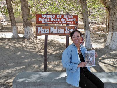 Andes Arrival
Toya Doran Gabeler, who lives between Los Angeles and Mattapoisett, poses with The Wanderer halfway to San Antonio De Los Cobres in the village of Santa Rosa Del Tastil in the Andes mountains north of Salta, Argentina, on the route of the Tren a Las Nubres. (01/29/09 issue)
