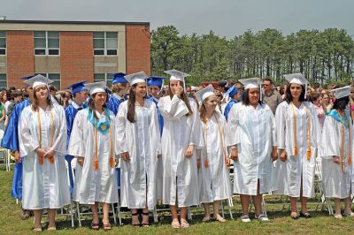 Tech Grads
Upper Cape Tech's Class of 2008 received their diplomas on Sunday, June 1 during commencement exercises held for the first time on their own campus since 1970. (Photo by Kenneth J. Souza).
