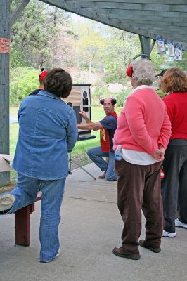 She Shoots
Women from throughout the region participated in the second annual "Women on Target" gun safety and training day held at the Fin, Fur and Feather Club in Mattapoisett on Sunday, May 18. (Photo by Robert Chiarito).
