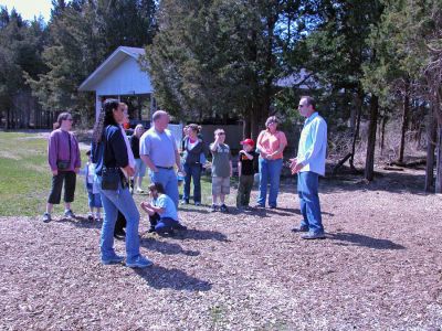 Welcome to the Camp
Carl Robideau, Director of Camp Massasoit at the Mattapoisett branch of the YMCA Southcoast, recently led a tour of the summer camp facility on April 21 to provide prospective parents with an overview of what the program has to offer. Camp Massasoit offers programs for children of all ages starting with their Scamper Camp program aimed at preschool aged children, 4 to 5 years of age, up to their Counselor-In-Training program for teenagers, 15 to 16 years of age. (Photo by Robert Chiarito).
