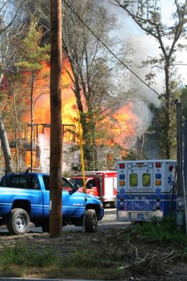 Fire at Mattapoisett Landing
A fire at Mattapoisett Landing on October 2, 2011 was part of a controlled burn exercise, according to the Mattapoisett Fire Department. Photo by Anne Kakley.
