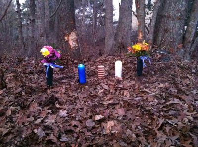 Mattapoisett Man Remembered
It was a very sad day in Mattapoisett on January 10, 2012, as the community learned about an early morning Brandt Island Road accident that took the life of Carl Pacheco, 23, a Mattapoisett resident. Those who knew and loved Mr. Pacheco started a small candlelit memorial for him at dusk. Photo by Anne Kakley.
