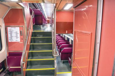 MBTA Commuter Rail
The initial group of brand-new MBTA Commuter Rail cars destined for Rochester were in West Wareham on June 16, nearing the end of a long journey that took the cars from South Korea where they were constructed to Baltimore, Maryland, where they were put on rails and eventually brought to Massachusetts and welcomed by a crew of MBTA personnel. The cars will be part of the MBTA’s new South Coast Rail expansion. Photos by Ryan Feeney
