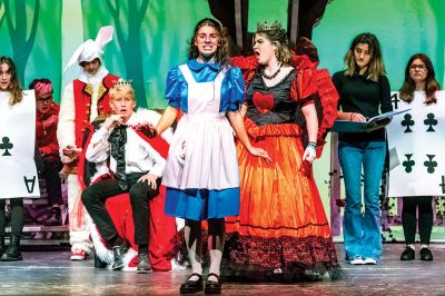 Alice in Wonderland
The Old Rochester Regional High School theater group’s production of “Alice in Wonderland” opens on Thursday, November 17, at 7:00 pm. Alice is played by Cattarinha Nunes, while the King is played by Jackson Veugen and the Queen of Hearts by Kathleen Dunn. Photos by Ryan Feeney
