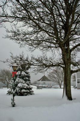Winter Wonderland
The Mattapoisett gazebo at Shipyard Park looked like a winter wonderland after the December 20, 2009 noreaster blanketed the Southcoast with snow. Photo by Bodil Perkins.
