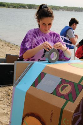 Cardboard Boats
SCOPE Week meant big fun at the beach in Mattapoisett for ORR Junior High seventh-graders who built their own boats and then raced them on June 5 in Mattapoisett. While half the students head off for Survival, the others enjoy a week of equally challenging tasks of the 40-year tradition of SCOPE that gives students a chance to learn while learning about themselves and each other. Photos by Jean Perry

