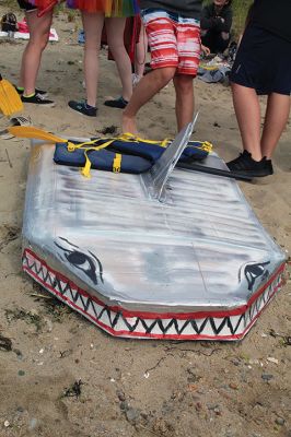 Cardboard Boats
SCOPE Week meant big fun at the beach in Mattapoisett for ORR Junior High seventh-graders who built their own boats and then raced them on June 5 in Mattapoisett. While half the students head off for Survival, the others enjoy a week of equally challenging tasks of the 40-year tradition of SCOPE that gives students a chance to learn while learning about themselves and each other. Photos by Jean Perry
