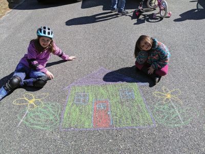 Chalk the Walk
Many folks in the Tri-Town took advantage of the good weather and free time to get out and “Chalk the Walk,” drawing and writing inspiring messages for passers-by to see. Submitted photo
