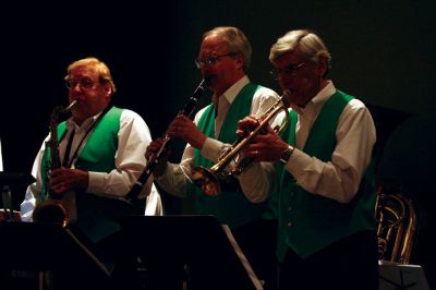 Dixie Diehards
The Foxoboro based Dixie Diehards brought their authentic brand of ragtime, blues and dixieland jazz to the Marion Art Center on Saturday evening, May 2. Area music lovers were treated to the band's tribute to Fats Waller as the Art Center presented their Springtime Cabaret concert. Photo by Robert Chiarito.

