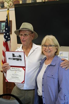Jimmy Dexter
Jimmy Dexter received his long-awaited Old Rochester Regional High School honorary diploma from Superintendent of Schools Mike Nelson and ORR Principal Mike Devoll during an August 26 luncheon held at the Rochester Senior Center. Andrew Daniel, Rochester facilities manager who was instrumental in bringing the petition to Nelson’s attention, and Dexter’s sister Debbie Townsend both shared words with the packed house that turned out in Dexter’s honor. 
