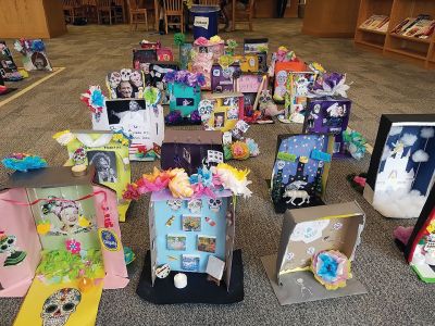 Dia de los Muertos
The Spanish language students at ORR designed these altars in honor of El Dia de los Muertos – Day of the Dead – and displayed them in the ORR library commons last week. Photos by Erin Bednarczyk
