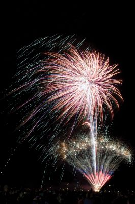 4th Fireworks
Despite funding setbacks, the Marion fireworks took place this year at Silver Shell Beach under perfectly clear skies. Revelers enjoyed the patriotic music of Phil Sanborn and the Marion Concert Band while brilliant colors illuminated the harbor. Unless the town can secure a permanent source of funding, next years fireworks may be in jeopardy. Photo by Felix Perez.
