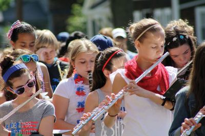 Flag Day
Center School students gathered together with Old Hammondtown students by the Center School flagpole on the morning of Tuesday, June 14, to celebrate Flag Day. The OHS band played a number of tunes, while the Center School students sang patriotic songs and listened to Principal Rose Bowman read a series of poems and writings to remind the children of what the American flag stands for. Afterwards, the third-graders treated the seniors to the school’s annual senior breakfast. Photos by Jean Perry
