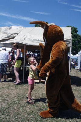 Harbor Days 
Harbor Days came to Mattapoisett this past weekend, and many visitors were gracious enough to spin The Wanderer Wheel for a $1 donation to the Lions Club. Those who played helped raise an extra $523 the Lions Club will use to benefit the community. The Aardvark came out too, but since furry aardvarks hate hot weather, he only made a couple of appearances. Photos by Jean Perry
