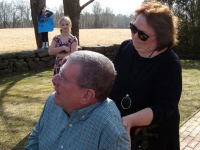 Robert Hiller Homecoming
Robert Hiller III finally returned on March 3 to his Eastover Farms-area home to a grand welcome of family and friends after a bout with the EEE virus that put the Rochester resident in a coma for 19 days and held him in hospital care for seven months. "Excited, happy to be home, happy to see my family, my house and all my friends," Hiller said from his driveway amidst a couple of hundred supporters and media coverage. Photo by Mick Colageo
