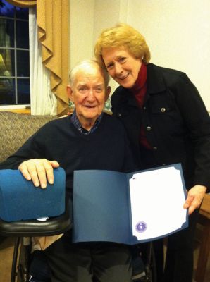 Clayton ‘Doc’ King Honored
Friends of Clayton ‘Doc’ King gathered on Friday as King was honored with a Certificate of Appreciation from the Massachusetts House of Representatives for his work in aiding, assisting, and being an asset in the community he served. Photo by Marilou Newel
