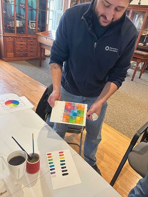 On Saturday, January 10 the Marion Natural History Museum’s Nature Journaling program had a great time working with watercolors. We created color wheels and different techniques we could use to paint with watercolors. Next program is February 21 - Pen and Ink and Ink Wash. No experience necessary. To register please go to the museum’s website: www.marionmuseum.org. Photo courtesy Elizabeth Leidhold

