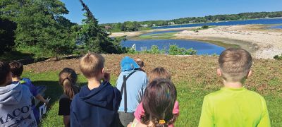 Ram Island
We had fun at our final spring after-school get together exploring and mapping the many landscape features of Ram Island. Thank you to Dr. Moore for showing us and explaining important aspects of his salt marshes and salt pond and exploring many tidal animals and plants. We found the north, south, east, and west poles and were able to locate the osprey nests accordingly. Thank you Dr. Moore for the wonderful trip! Upcoming summer programs, including Coastal Explorations half-day program, may be found on our
