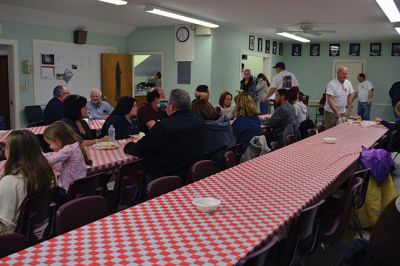 Marion Firefighter’s Association 
The Marion Firefighter’s Association held a spaghetti dinner fund raiser on Saturday. Chief Joyce is seen above serving up the good stuff. Photo by Jean Perry
