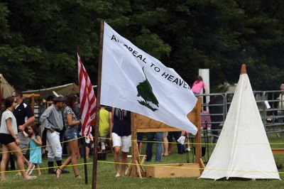 Living History 
It looked like July 8, 1776 at Silvershell Beach in Marion this past Saturday. Folks from the Fairhaven Village Militia and Wareham Militia Group in conjunction with Marion Recreation and the Marion Cultural Council took spectators back in time to Colonial Massachusetts during a weekend-long encampment at the beach. Participants in olde-tyme apparel demonstrated what life was like in the 1770s during the Revolutionary War through demonstrations of drilling, cooking, and flintlock musket use. Photos by Jean 
