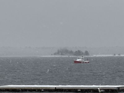 Marion Village Christmas Stroll
The Marion Village Christmas Stroll was this past cold and snowy Sunday. Santa and Ms. Clause arrived by their usual boat, though the cold and the wind sure made it look difficult to dock. Excited kids hurled snowballs all around (and at each other) as they waited for St. Nick. Photo by Sam Bishop
