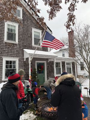 Marion Village Christmas Stroll
The Marion Village Christmas Stroll was this past cold and snowy Sunday. Santa and Ms. Clause arrived by their usual boat, though the cold and the wind sure made it look difficult to dock. Excited kids hurled snowballs all around (and at each other) as they waited for St. Nick. Photo by Sam Bishop
