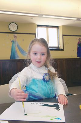 “Frozen” at the Library
While it was warm and sunny outdoors, it was “Frozen” inside the Mattapoisett Library on Friday, February 19. Young library patrons enjoyed a number of Disney’s “Frozen” activities, with even a few Elsas stopping by to join in the fun. Photos by Colin Veitch
