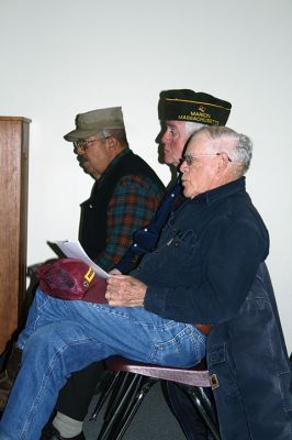 Benjamin D. Cushing VFW Post 2425
Members of the Benjamin D. Cushing VFW Post 2425 were present on Wednesday, December 7, for the signing over of the 465 Mill Street VFW building, marking the official transfer of the building to the Town. Selectmen thanked the gentlemen for their years of service within the town before Post Commander Demi Barros and Rodney Hunt signed the deed. Photo by Jean Perry

