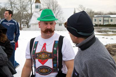 New Year Plunge
On January 1, 2013, Mattapoisett Town Beach played host to a New Year’s polar plunge fundraiser.  The event, which attracted over 400 people, raised money to benefit BAM Foundation, Inc., a New Bedford non-profit which donates money to South Coast families dealing with members who have cancer.  The Huggins family of Mattapoisett received such a donation while husband and father, William, was in treatment for cancer in his colon and liver.  Photo by Eric Tripoli
