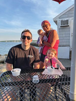 Delicious Treats
Betsey Oldham, her son Trevor, and his daughters enjoying ice cream on a beautiful summer night. Fourth generation enjoying the scenic town of Mattapoisett and the delicious treats. Photo courtesy of Betsey Oldham
