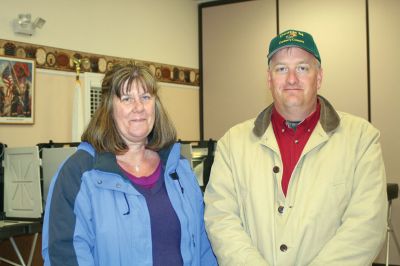 Election Results
Rochester School Committee incumbent Sharon Hartley (left) will remain on the Committee despite a good effort by challenger Matthew Beaulieu at the Rochester Town Election on April 14, 2010. Likewise, incumbent Bradford Morse (right) will remain on the Board of Selectmen. Photo by Anne OBrien-Kakley.

