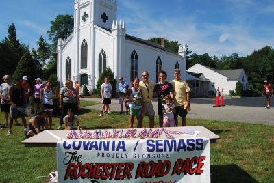 Rochester Road Race 
The Rochester Road Race saw 348 runners finish on August 13, 2011. Although there were 20 fewer runners from last year, the event still managed to raise 453 pounds of food for Damien's Pantry in Wareham. The men's winner was Julien De Marian of Paris, France, with a time of 15:57, and the women's winner was Jennifer Almeida of Acushnet with a time of 20:19. 
