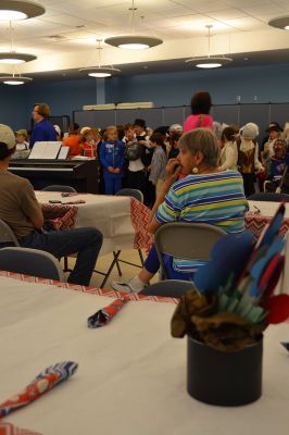 Seniors Appreciation at Center School
One of the highlights of the third-grade school year, students dressed up as famous Americans and treated senior citizens from the Council on Aging to a senior citizen appreciation breakfast the morning of June 6. The third-graders sang patriotic songs like the Star-Spangled Banner and My Country ‘Tis of Thee, dressed as the American figure of their choice. Photo by Jean Perry
