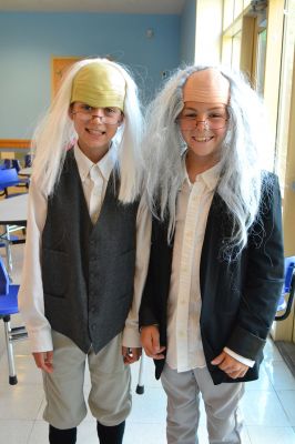 Seniors Appreciation at Center School
One of the highlights of the third-grade school year, students dressed up as famous Americans and treated senior citizens from the Council on Aging to a senior citizen appreciation breakfast the morning of June 6. The third-graders sang patriotic songs like the Star-Spangled Banner and My Country ‘Tis of Thee, dressed as the American figure of their choice. Photo by Jean Perry
