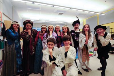 The Taming of the Shrew
Thirty-six fifth- and sixth-grade students from Rochester Memorial School’s Drama Club, along with the help of six ORR Junior High students, performed Shakespeare’s “The Taming of the Shrew” on Friday, May 3. The production was directed by Dannie Kleiman and featured costumes by Kate Tarleton. Photo by Felix Perez.
